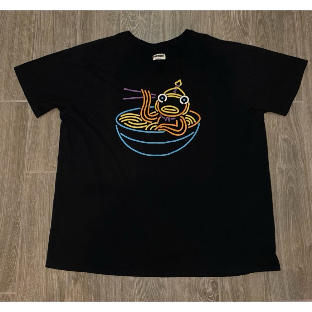 Fortnite 2020 Epic Games Chopsticks Fish Noodle Bowl Men's T-Shirt Sz 3XL
